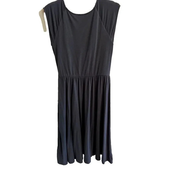 Garnet Hill Womens M Midi Dress Soft Knit Gray Sleeveless Career Casual Workwear - Picture 2 of 11